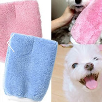 Lazy Pet Korean cat and dog Pet solid color plush gloves Bath Bath quick-drying towel