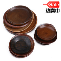 Japanese small wooden plate Wooden fruit plate Seasoning special plate Wooden creative bone plate Wooden tableware round plate