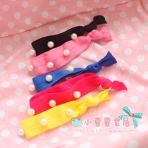 Korean successor fashion candy-colored knotted Hairband nail bead leather band head rope hair accessories