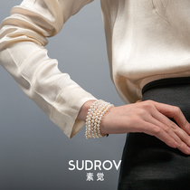 The original fashion bright light near round fresh water pearl bracelet female hand decoration to give girlfriend to Mother Mother Mothers Day gift