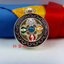 Ming Shengxuan Tibetan Buddhist supplies alloy carved cross Diamond pestle Garland box GWU box pendant silver