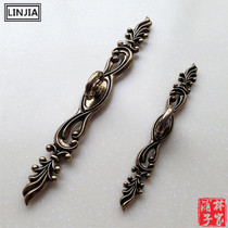 Green bronze European antique retro wardrobe cabinet door drawer handle handle simple furniture pastoral handle 3301
