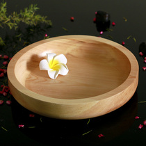 Promotion Solid Wood Quality Round Pallet Refreshments Day Style Wood Dish Snacks Fruit Tray Featured Breakfast Wood Dish Outlet Disc