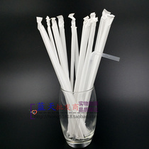 Single independent wrapping paper bag straw juice drink drink straw elbow transparent paper bag straw