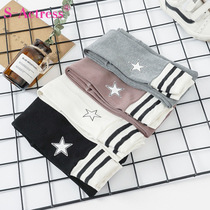 2020 new sports version of five-pointed star childrens ankle-length pants socks spring and autumn baby girl thin leggings