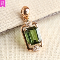 Main stone 1 75 Clay green beers pendant pendants 18K rose gold diamonds inlaid with simple fashion women