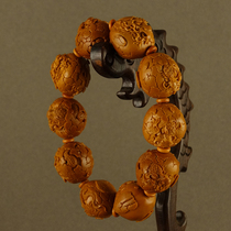 Pure handmade stone breaking sky Qizhu Yongnian Su Gong new handmade olive walnut carving hand string play collection