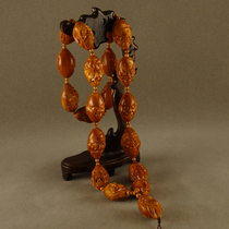 Sun Xiang (Eighteen Arhats) Su Gong pure handmade olive walnut carving halter neck carving text play