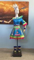Discoloration new square dance costumes Xinjia dress set up for all categories of performance Costume Short national performances