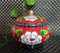 Antique Miscellaneous cloisonne craft copper tire pinching enamel jewelry box storage tank storage can handmade artwork