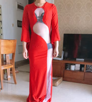 上身效果挺好，如果穿上高跟鞋就更好看了！