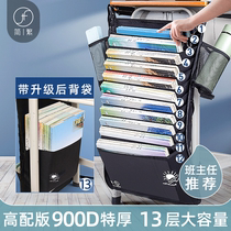 School bags for students with bags and pockets for students with school bags High school students Books Books hanging on the side of the multi-functional box of junior high school students’ large-capacity storage frames