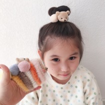 MOMSMADE children hair accessories baby bear rabbit mink hair Hairband cute headwear does not hurt hair Korean hair rope head rope