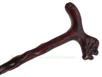 Special price 1 fine engraving high-end durable red sandalwood root carved tap crutch gift cane Lus red wood cane