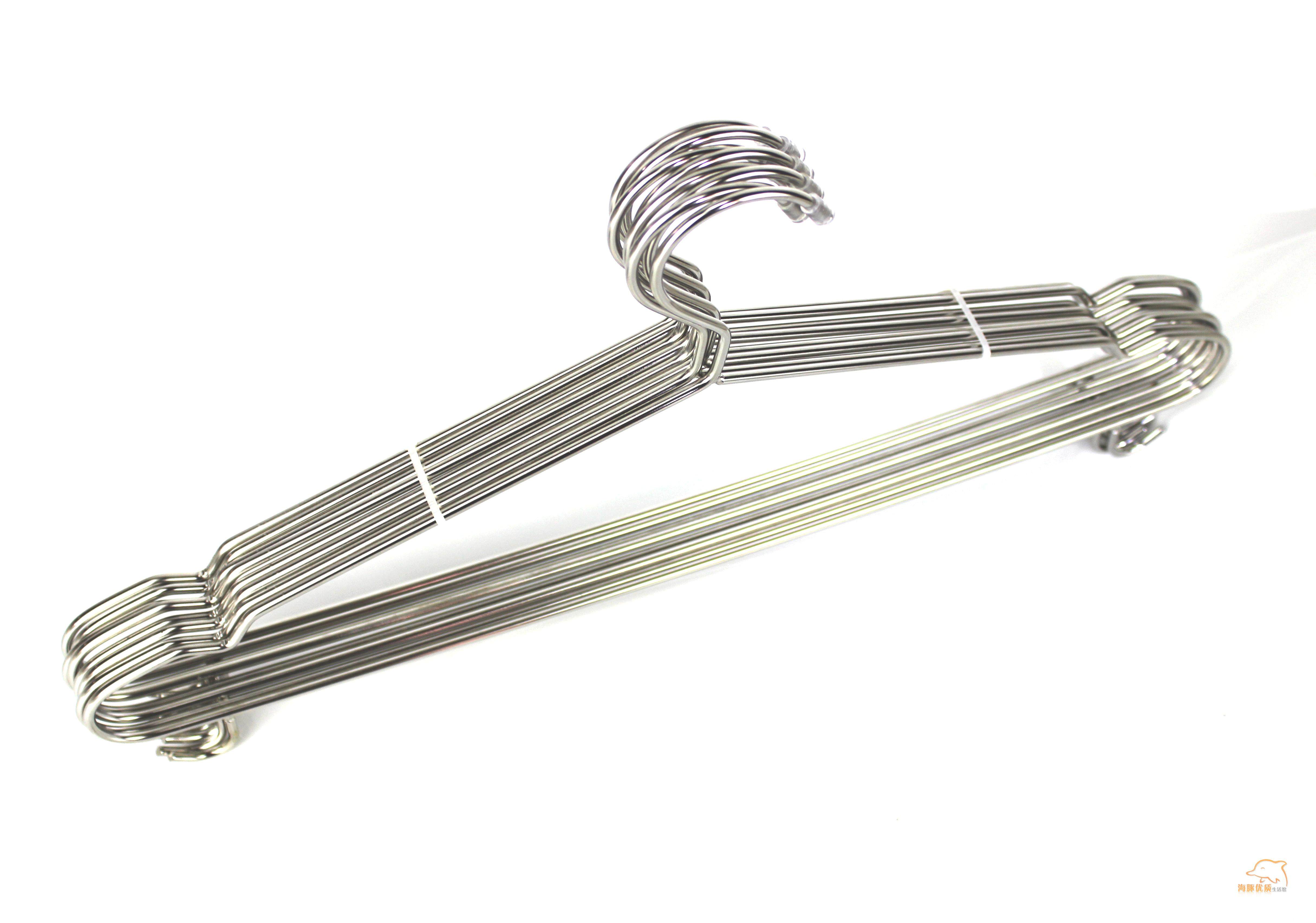 带钩加粗不锈钢衣架实心衣挂晾晒带挂钩晒衣服架裤架成人衣撑包邮