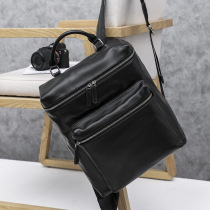 Backpack mens leather 2021 new business backpack cowhide computer bag school bag large capacity travel mens bag