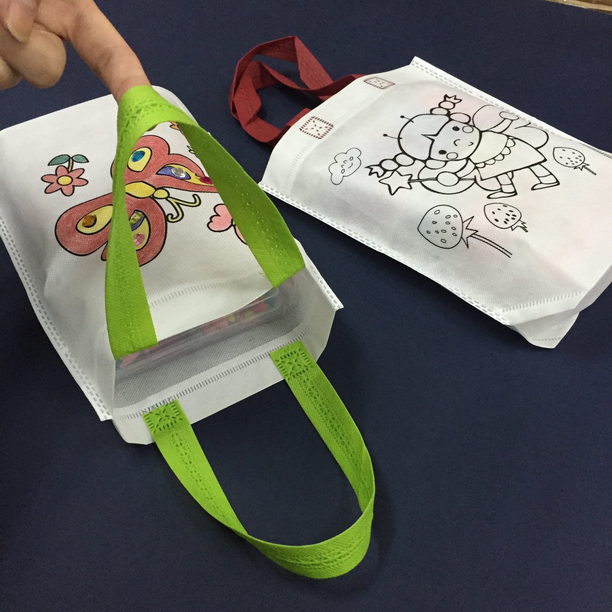 暑期幼教diy环保袋涂鸦包儿童手工制作涂色绘画材料 益智填色玩具