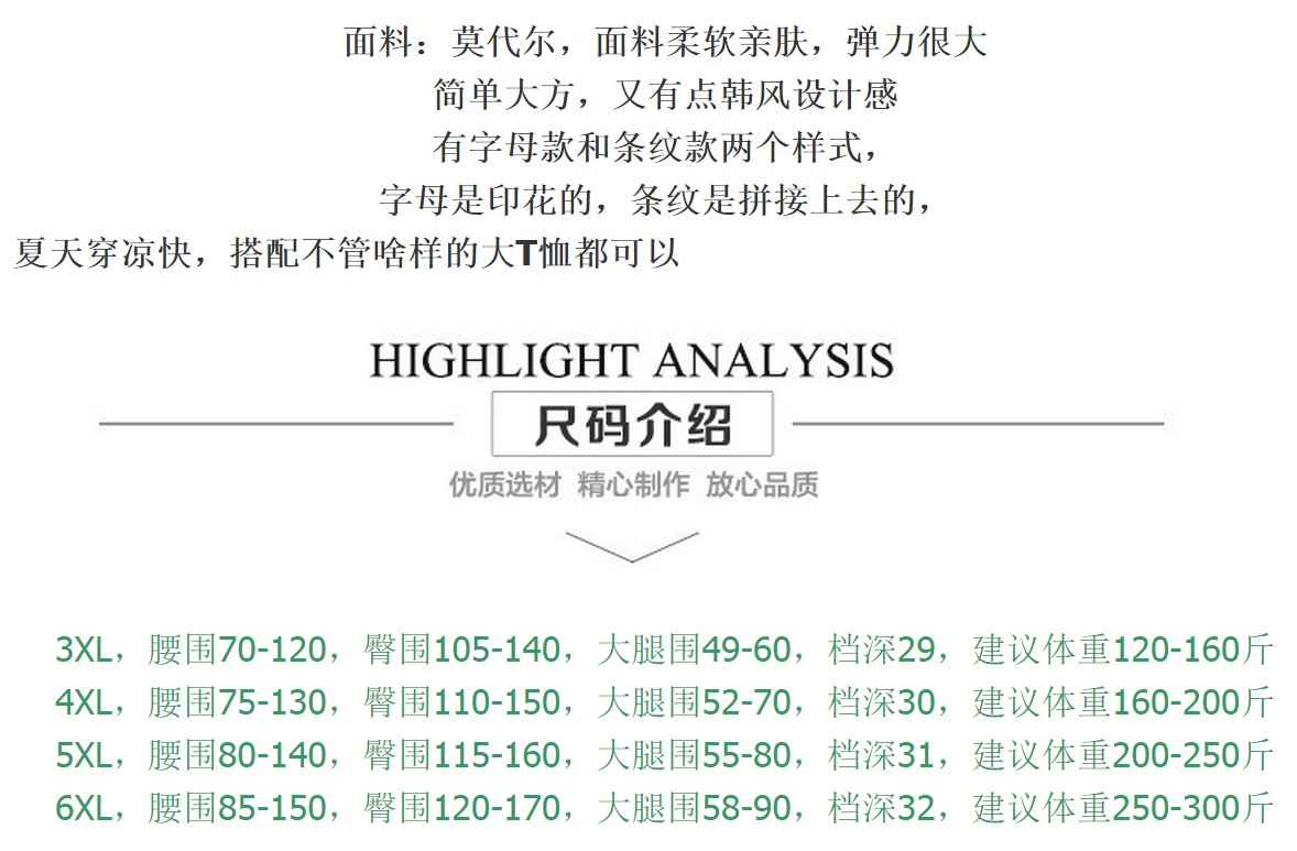 古馳7號半是多大碼 夏季超大號高腰莫代爾打底褲特200斤胖mm加肥加大碼彈力7分七分褲 古馳半袖