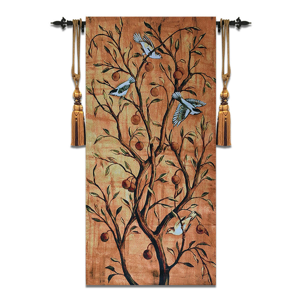 新一派 比利时挂毯 玄关走廊壁毯 现代装饰画 发财树之吉祥鸟 新_7折