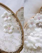 Ancient style DIY three-dimensional pressure Zou satin flower material bridal headwear styling flower dress petal accessories