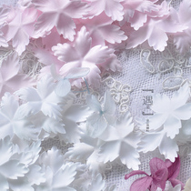 Handcrafted Solid Flowers Flakes Wedding Dresses Dress Scalping Press Crumpled Head Decoration Material White Powder Sharp Corner Petal Accessories