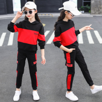 Girls' net red suit autumn Western-style 2022 new style large and medium size girls' sweatshirt sports children's spring and autumn two-piece suit