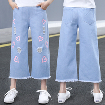 Girl Wide Leg Pants Summer Dress 2022 New Korean Version Children Loose Seven-minute Pants Great Boy Jeans Summer Pants