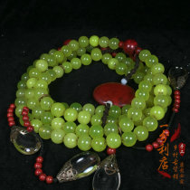 Antique Qing Dynasty old jade chaozhu ball beads rosary beads play turquoise crystal 108 necklace necklaces collection