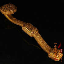 Tibet Chuan pure copper blessing and longevity Ruyi ornaments copper gilt old things things copper Ruyi home