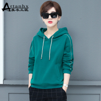 women's hooded fleece thickened sweatshirt autumn winter 2022 new women's loose korean style large size round neck pullover top