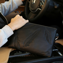 Genuine leather mens bag 2022 new men square hand held bag of cow leather large-capacity hand grab bag business letter enveloping