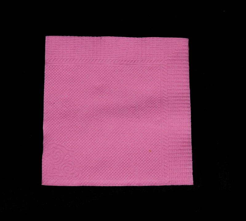 茉莉花230散装木浆方块餐巾粉红色纸巾喜庆餐饮聚会办酒宴席酒吧