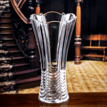Czech imported BOHEMIA crystal glass vase modern simple home transparent wide mouth table flower Flower