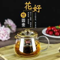 Gauss glass Teapot set Heat-resistant high-temperature household filter Teapot with handle Glass Teapot tea set