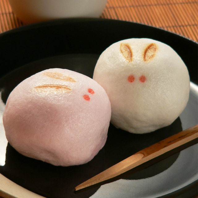 现货 日本京都吉祥庵 红白栗兔子馒头2个入 礼物_7折现价65元