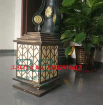 Custom brown view lamp Outdoor waterproof Villa Post Head Imitation Clouds Stone Wall Lamp Eurostyle Featured Column Top Light