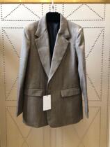 2021ss new retro brown plaid stripes loose OS version suit business casual versatile small suit