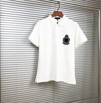 Spring Summer Fashion New Badge Embroidery Business Casual Comfort 100 Hitch Young Men Short Sleeve Flap Polo Shirt