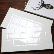 Zhimu tile Nordic glazed brick White light subway brick Bathroom bread brick Kitchen wall brick 300600