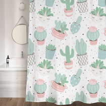 Cartoon bathroom waterproof partition curtain toilet shower curtain set thickened curtain curtain mildew bath curtain hanging curtain