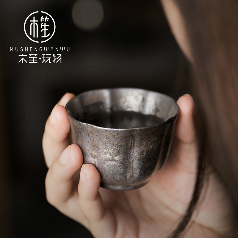 Japanese ceramic cups creative household sample tea cup move kung fu tea set a single master cup gold glaze small cup