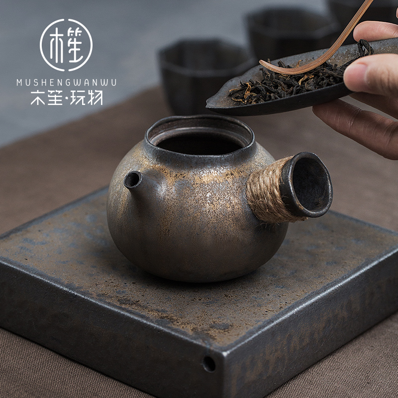 Little teapot Japanese household ceramics kung fu personal pot of retro move side "bringing filter thumb tea pot pot