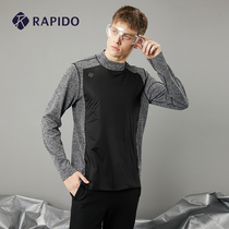 RAPIDO spring mens knitted windproof stitching thin cotton casual sports turtleneck crew neck top