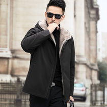 Anti-season mink pike suit Male mink liner mink whole mink fur one-piece short mink fur jacket Nick suit large size