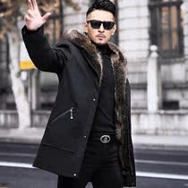 2020 Haining Parker clothing mens medium and long fur one-piece mink whole mink liner winter coat jacket