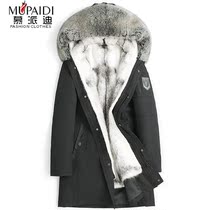 Big fur collar Pike suit Mens cross mink whole mink liner fur one winter thick coat mink coat fur sleeves