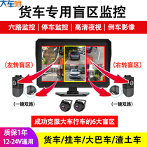 Large truck semi-trailer four-way monitoring truck driving recorder high-definition night vision Wang reversing Image 360-degree panoramic view