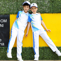 Junior High School primary school uniform suit summer sports Opening Ceremony costume high school childrens class uniform Spring and Autumn Blue White