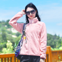 Outdoor fleece womens cardigan coat thick fleece double-sided coral cashmere Cashmere warm inner man Winter