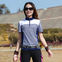 Fast drying female thin short-sleeved Summer stand collar kuai gan yi breathable foot thin outdoor short-sleeved T-SHIRTS womens clothing